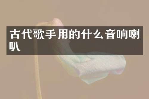 古代歌手用的什么音响喇叭