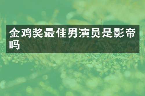 金鸡奖最佳男演员是影帝吗