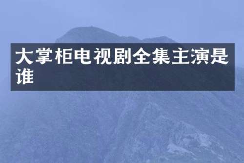 大掌柜电视剧全集主演是谁