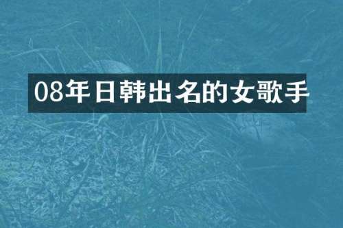 08年日韩出名的女歌手