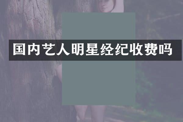国内艺人明星经纪收费吗