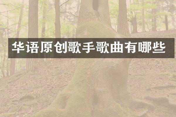华语原创歌手歌曲有哪些