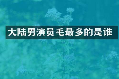 大陆男演员毛最多的是谁