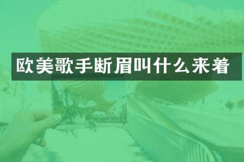 欧美歌手断眉叫什么来着
