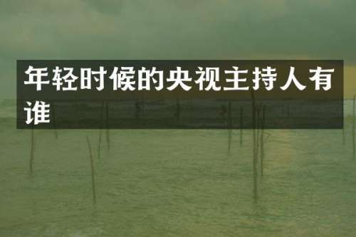 年轻时候的央视主持人有谁