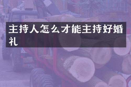 主持人怎么才能主持好婚礼