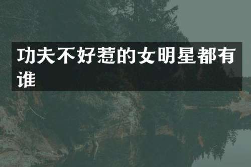 功夫不好惹的女明星都有谁