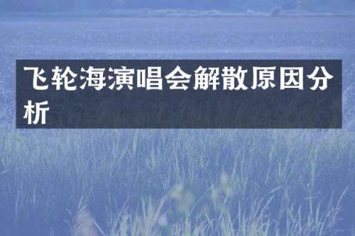 飞轮海演唱会解散原因分析