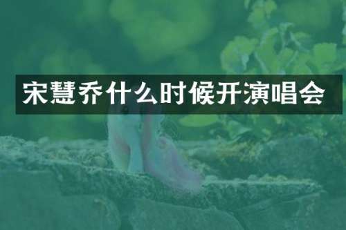 宋慧乔什么时候开演唱会