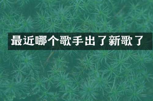 最近哪个歌手出了新歌了