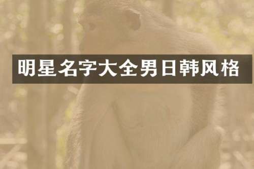 明星名字大全男日韩风格