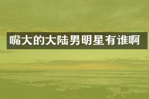 嘴大的大陆男明星有谁啊