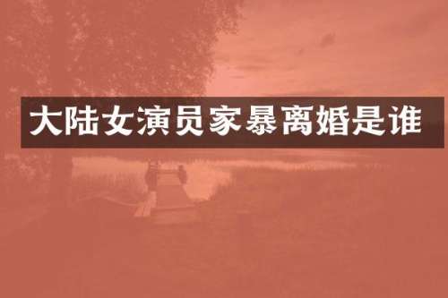 大陆女演员家暴离婚是谁