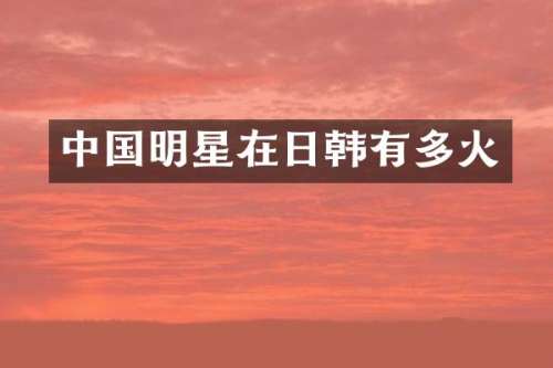 中国明星在日韩有多火