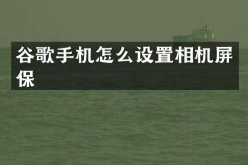 谷歌手机怎么设置相机屏保