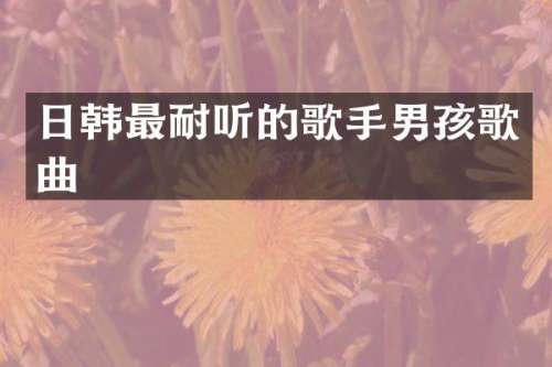 日韩最耐听的歌手男孩歌曲