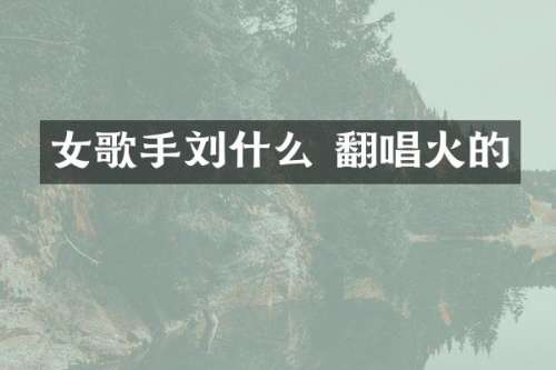 女歌手刘什么 翻唱火的