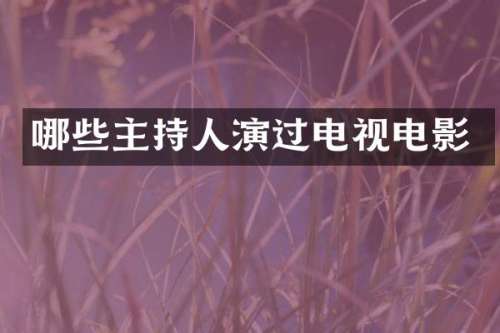 哪些主持人演过电视电影