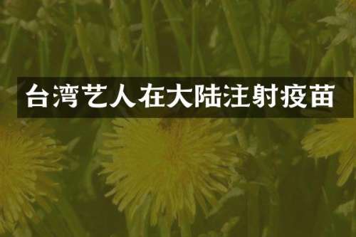 台湾艺人在大陆注射疫苗