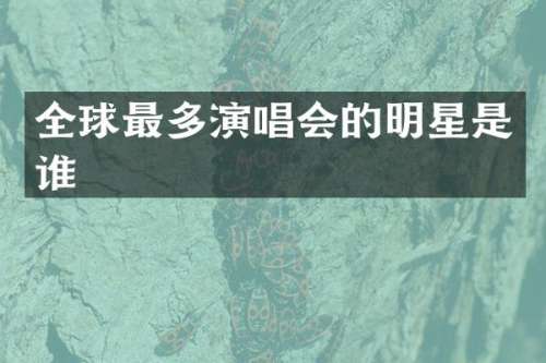 全球最多演唱会的明星是谁
