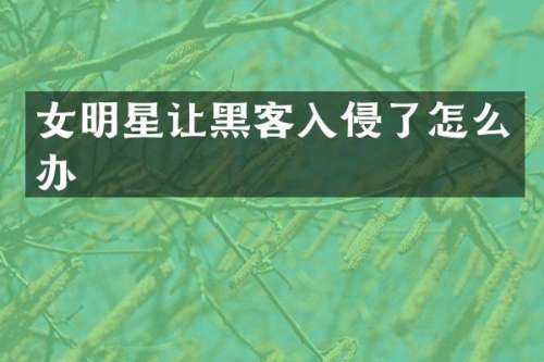 女明星让黑客入侵了怎么办