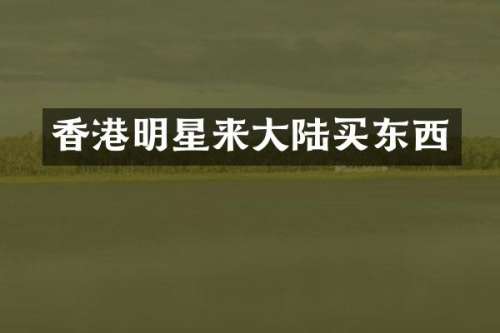 香港明星来大陆买东西