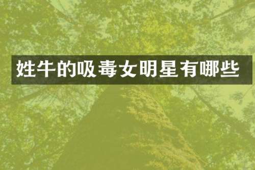 姓牛的吸毒女明星有哪些
