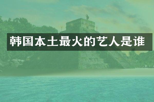 韩国本土最火的艺人是谁