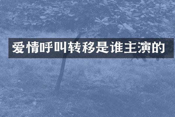 爱情呼叫转移是谁主演的