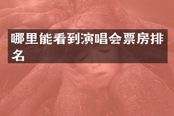 哪里能看到演唱会票房排名