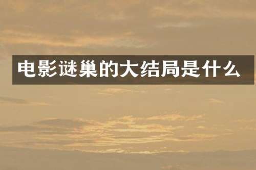 电影谜巢的大结局是什么
