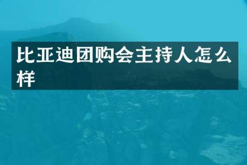 比亚迪团购会主持人怎么样