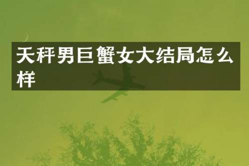 天秤男巨蟹女大结局怎么样