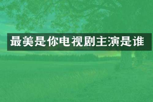 最美是你电视剧主演是谁