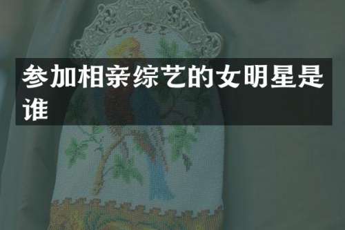 参加相亲综艺的女明星是谁