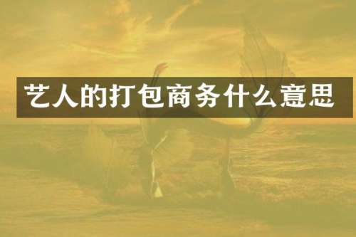 艺人的打包商务什么意思