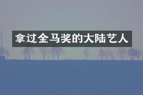 拿过金马奖的大陆艺人