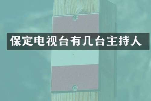 保定电视台有几台主持人