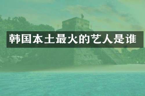 韩国本土最火的艺人是谁