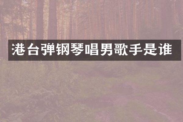 港台弹钢琴唱男歌手是谁