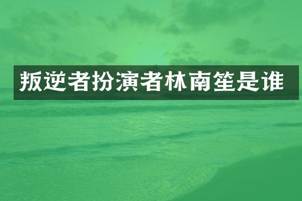 叛逆者扮演者林南笙是谁