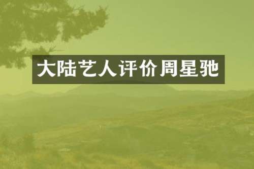大陆艺人评价周星驰