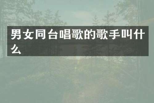男台唱歌的歌手叫什么