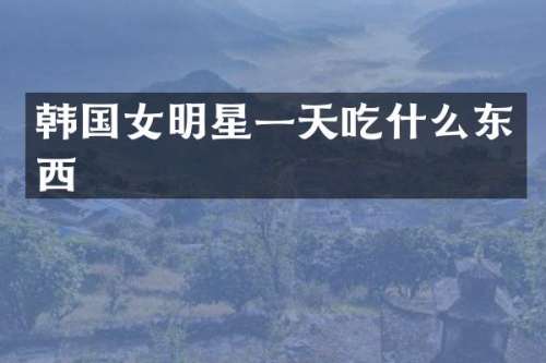 韩国女明星一天吃什么东西