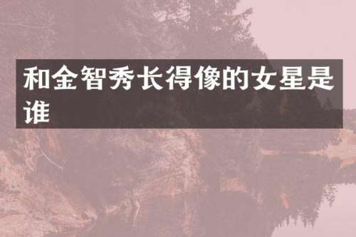 和金智秀长得像的女星是谁