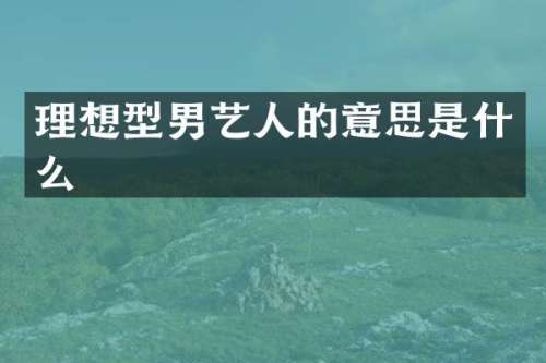 理想型男艺人的意思是什么