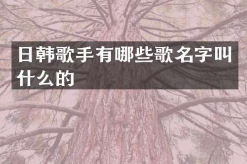 日韩歌手有哪些歌名字叫什么的