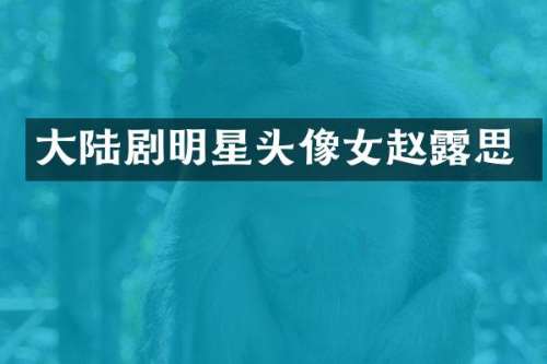 大陆剧明星头像女赵思