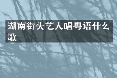 湖南街头艺人唱粤语什么歌