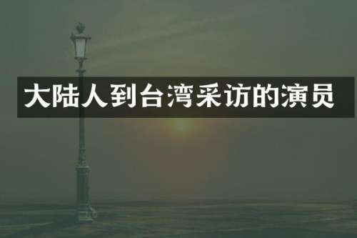大陆人到台湾采访的演员